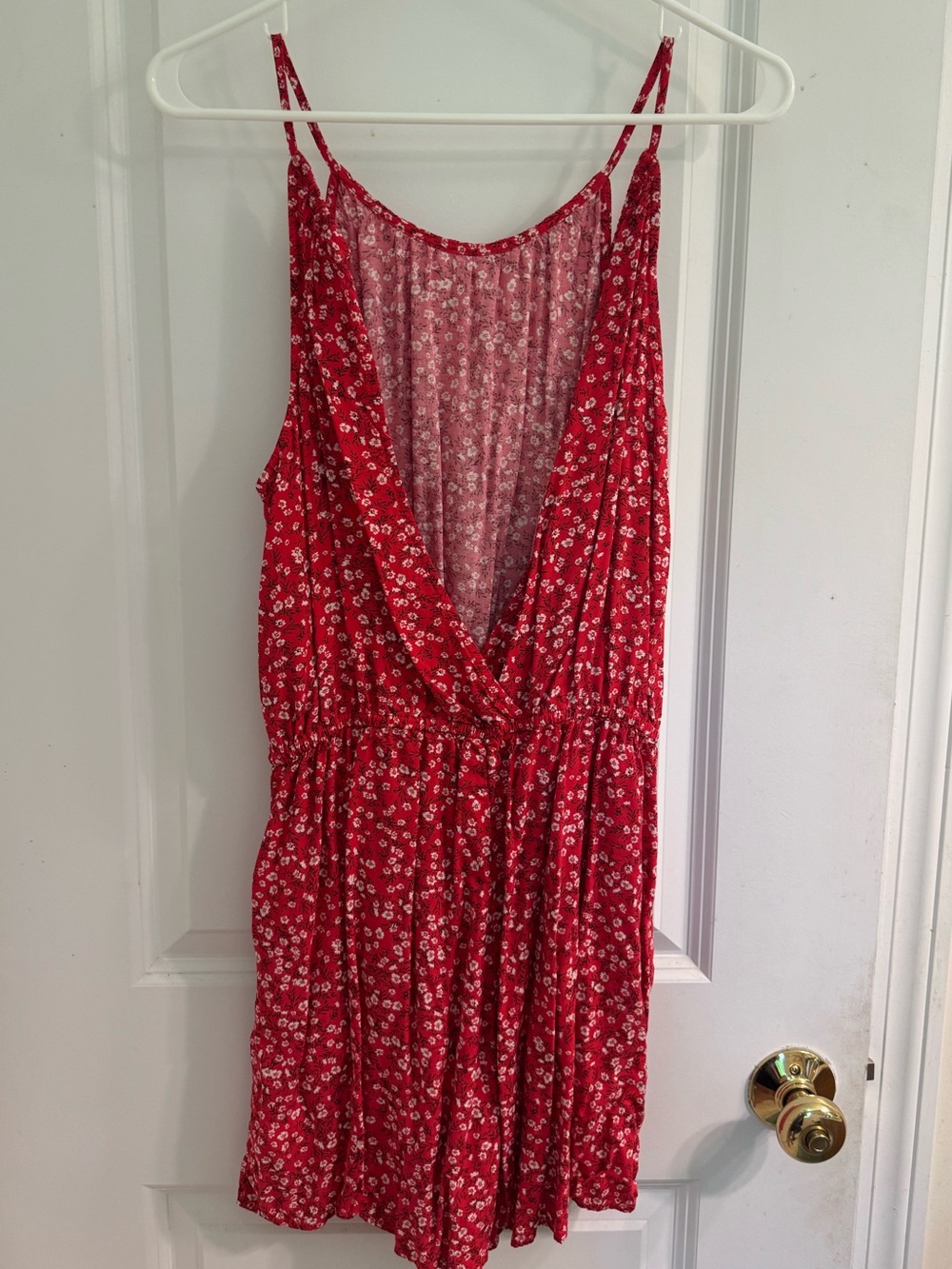 Old Navy Red Floral Sleeveless Romper